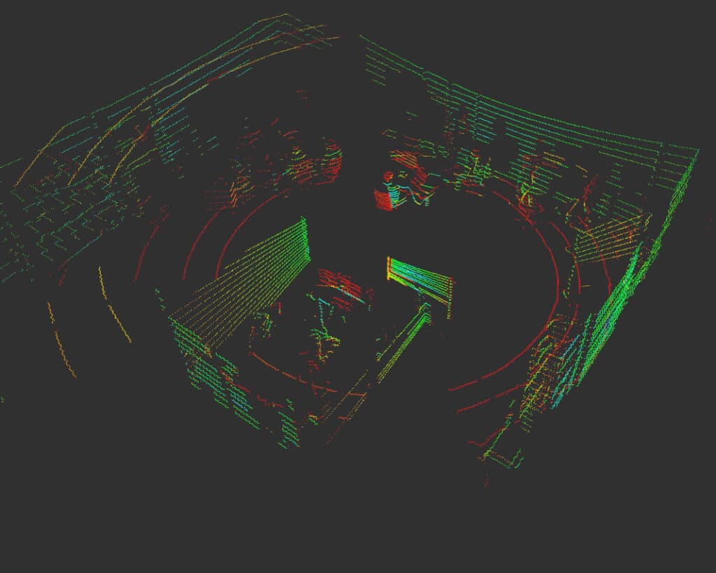 Lidar point cloud map of an indoor environment